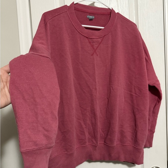 Aerie Women's Burgundy Crew Neck Sweater (oversized) - Picture 3 of 5